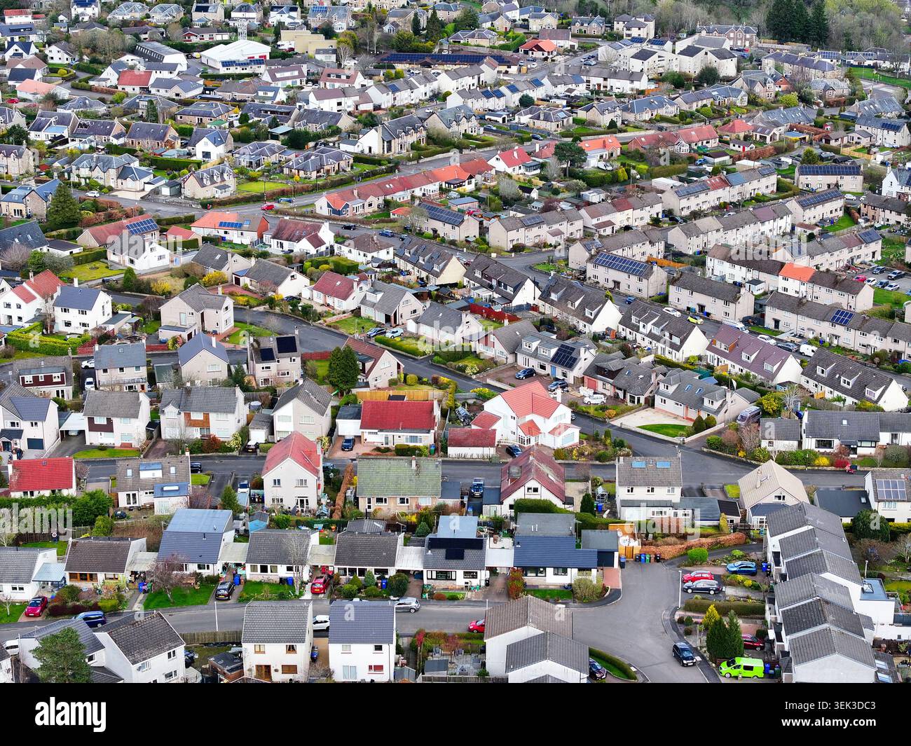 Aerial drone view of Dunblane Stirlingshire Stock Photo