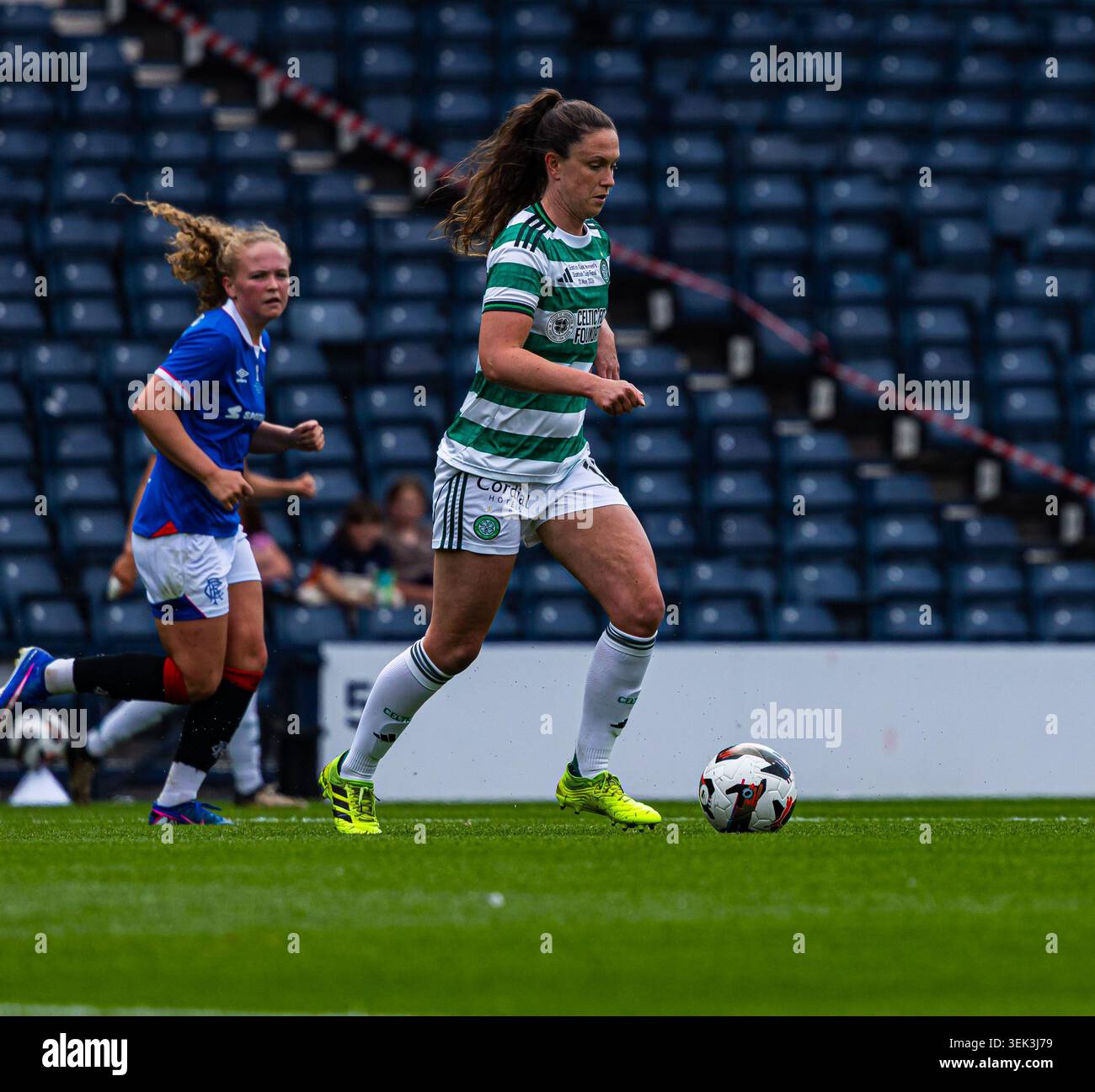Celtic captain Kelly Clark controls during Rangers v Celtic, Scottish ...