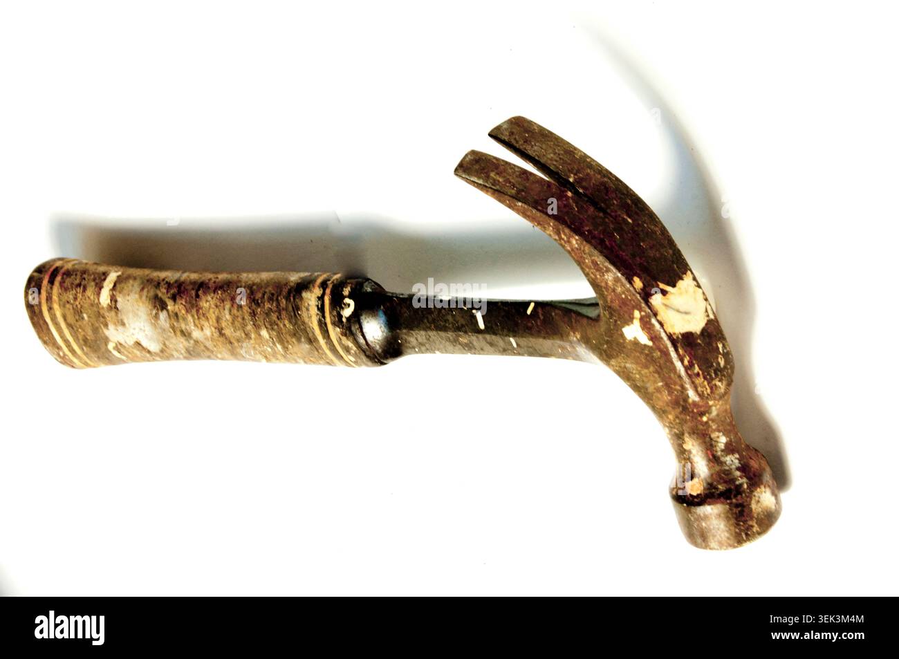 Old used claw hammer Stock Photo