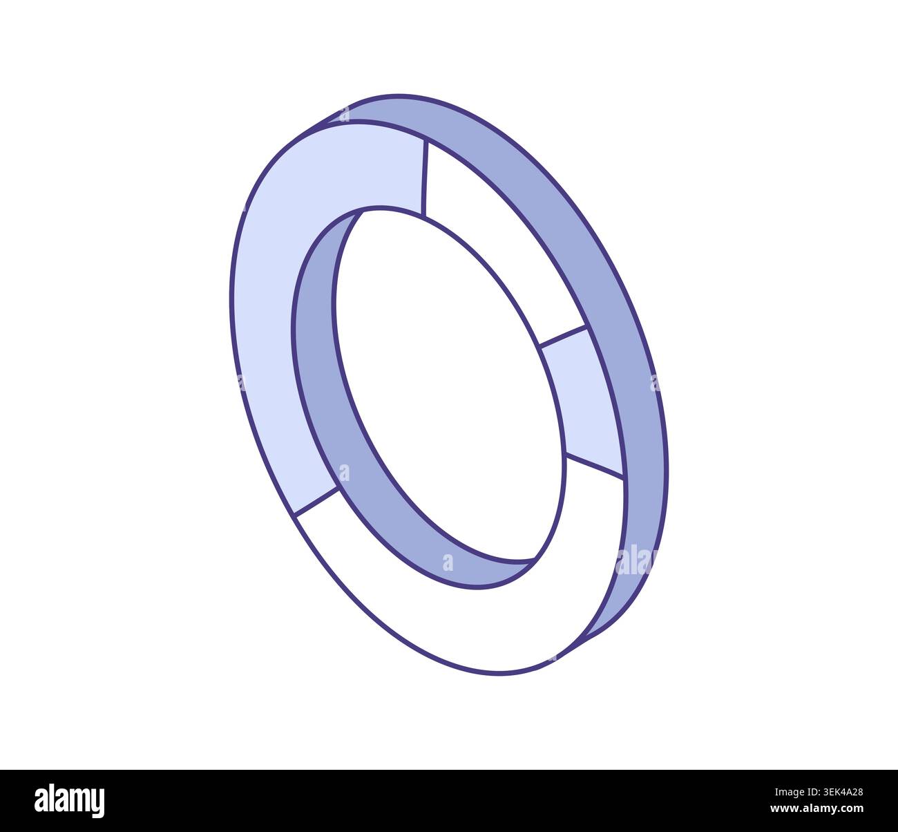 Radial histogram, circular chart. Vector isometric pictogram for data visualization, analytics dashboards, circular statistics. Stock Vector