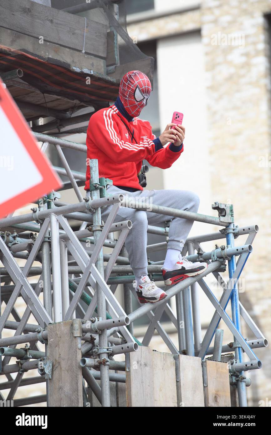London, UK. 31 May 2026. Pictured: An Arsenal Fan with a Spiderman mask ...