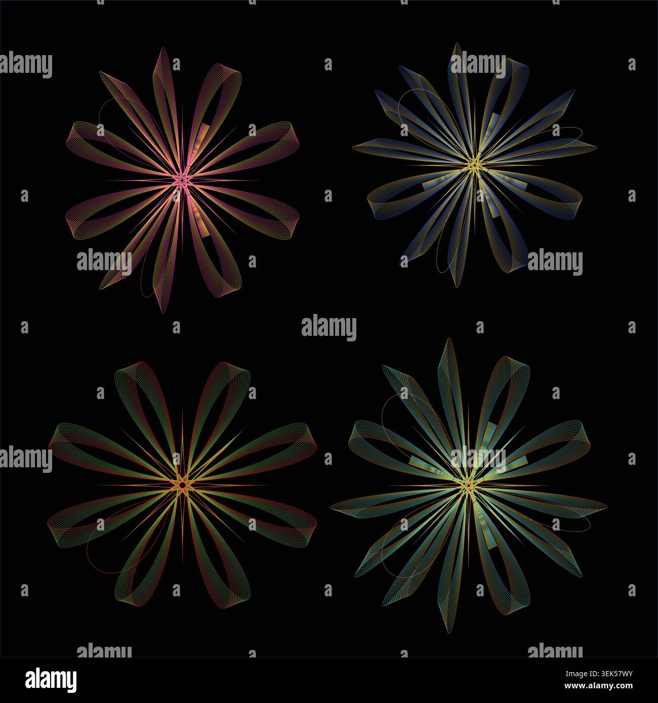 Colorful abstract fireworks explosion in space Stock Vector