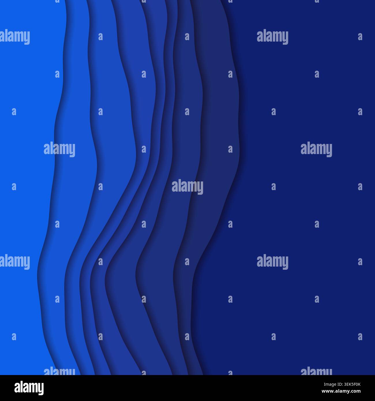 Single editable vector papercut wave layer with a narrow cast shadow on a clean background Stock Vector