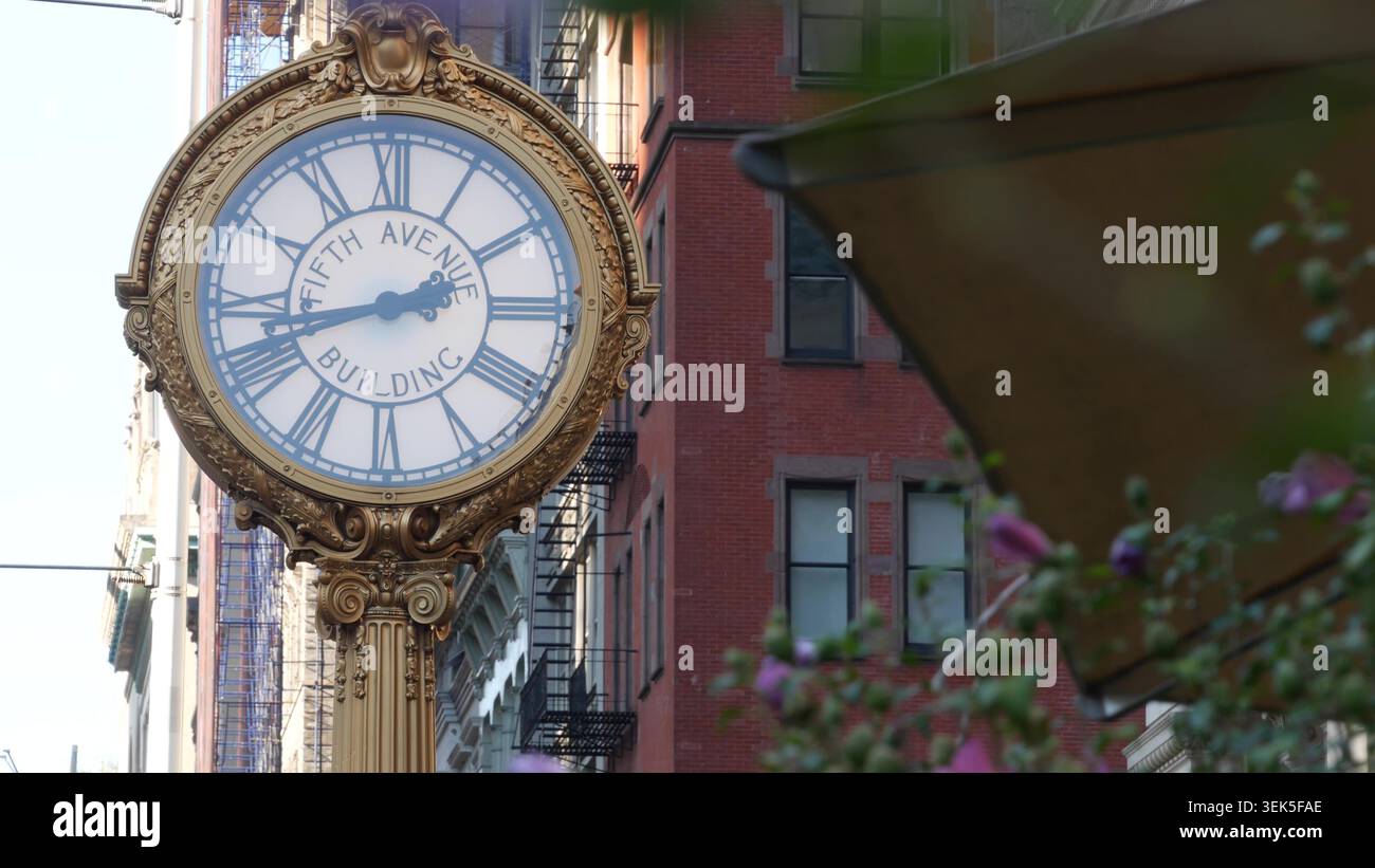 New York City Manhattan Midtown, United States of America. Street Clock ...