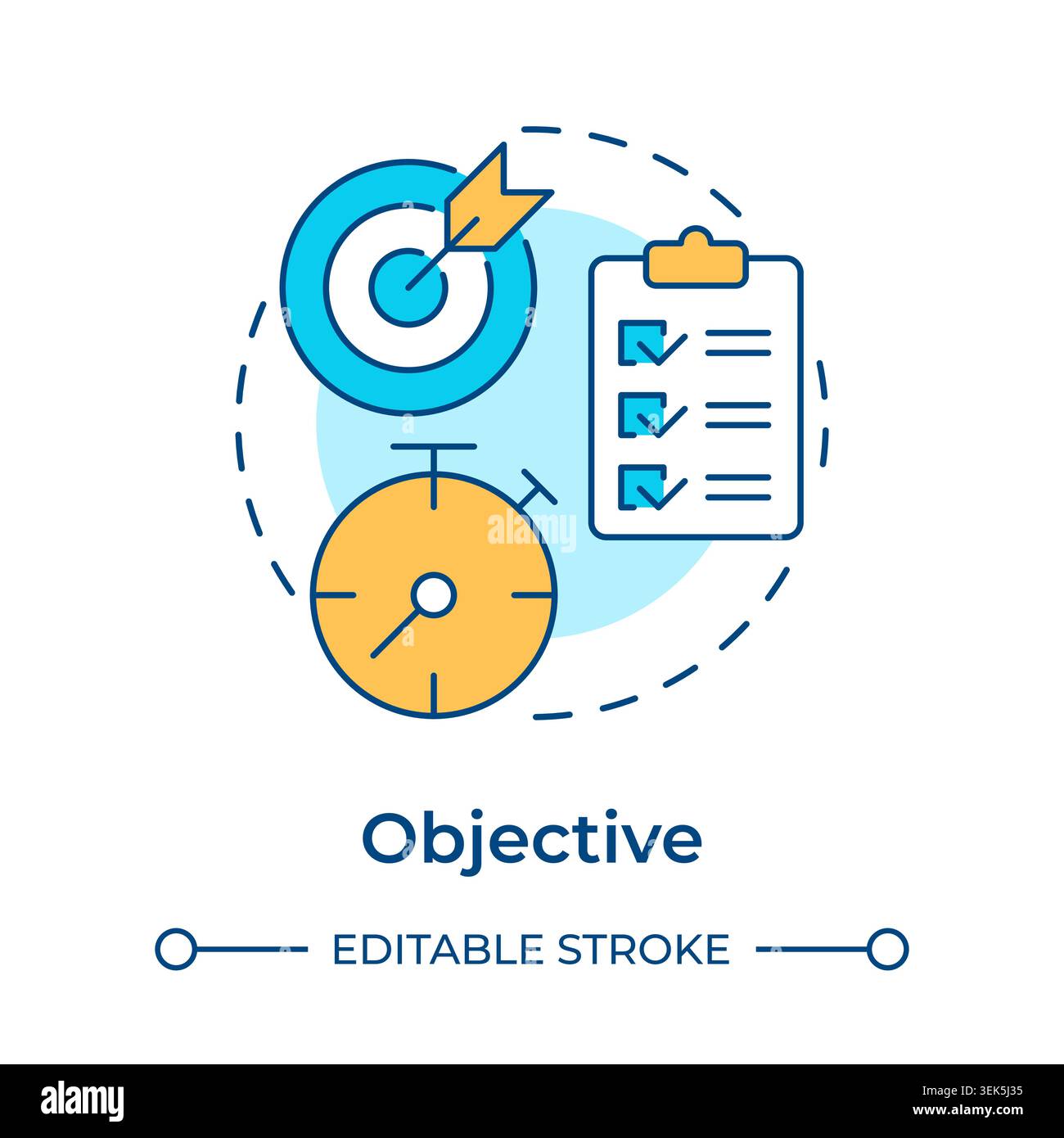 Objective multi color concept icon Stock Vector