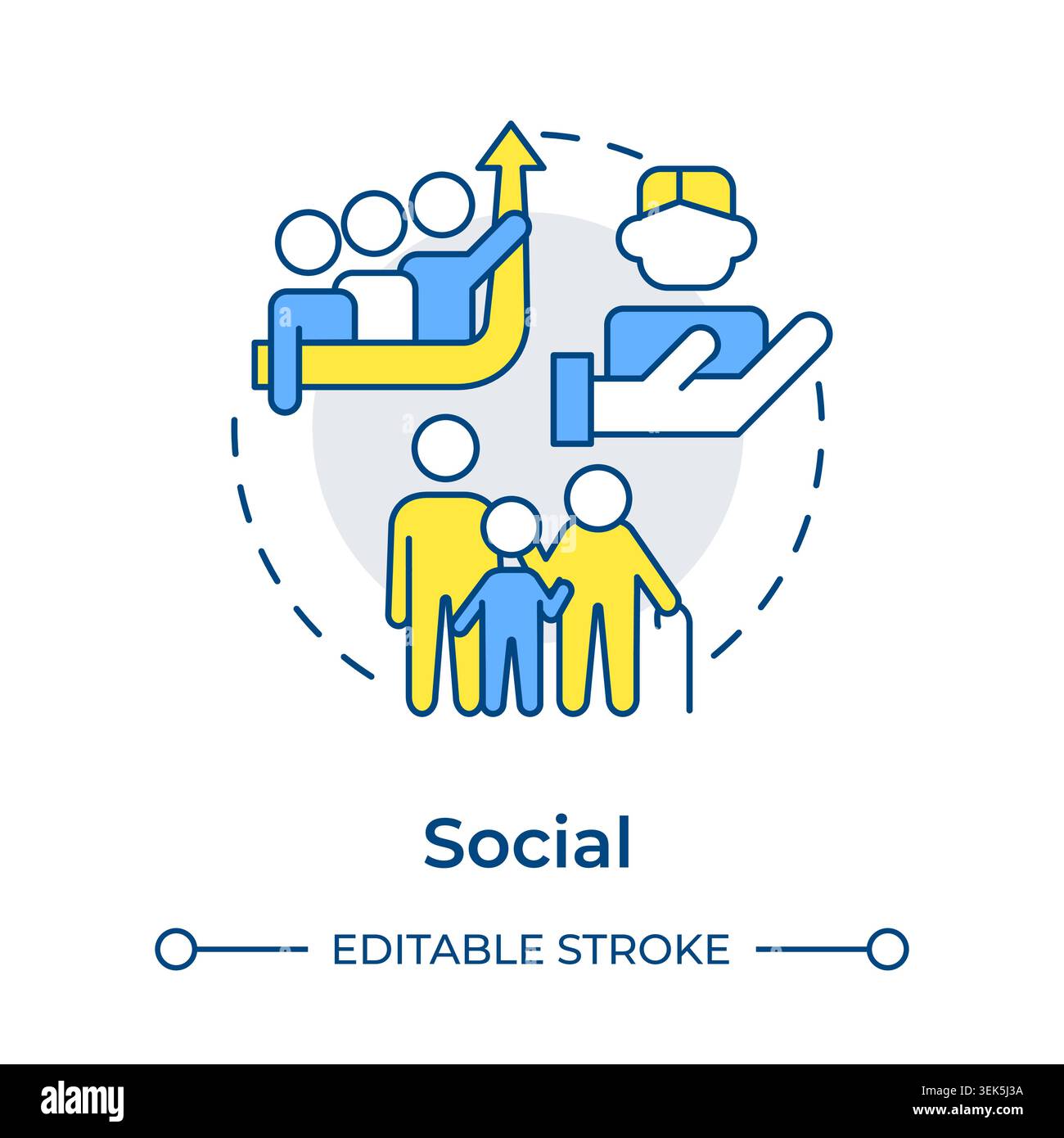 Social multi color concept icon Stock Vector
