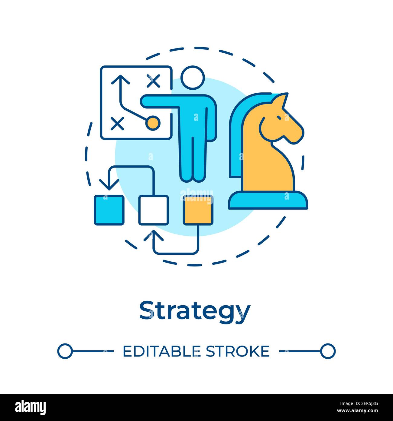 Strategy multi color concept icon Stock Vector