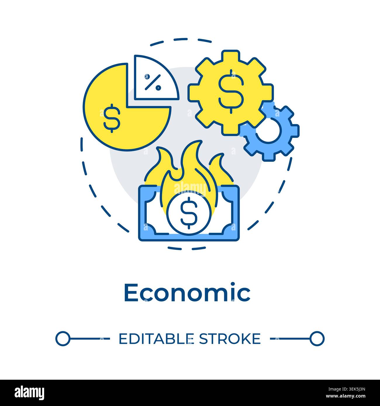 Economic multi color concept icon Stock Vector