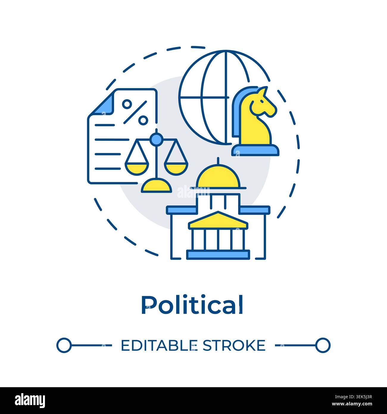 Political multi color concept icon Stock Vector