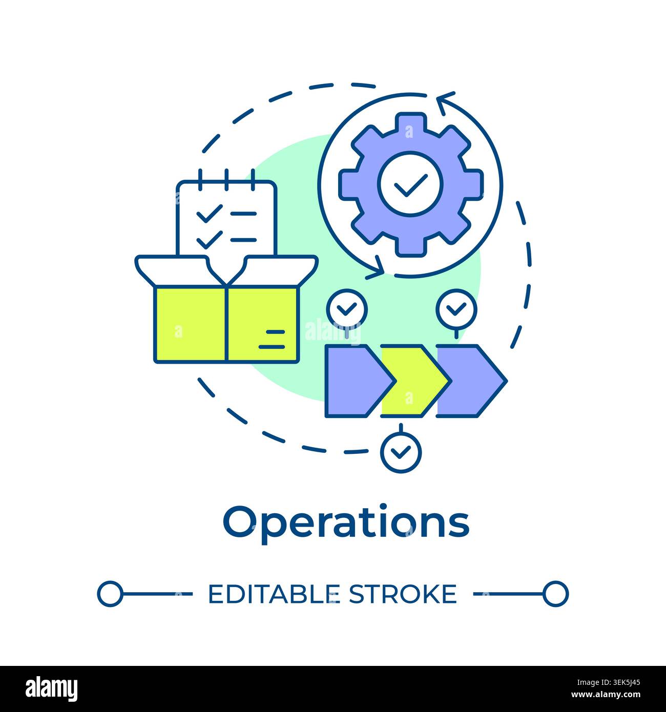 Operations multi color concept icon Stock Vector