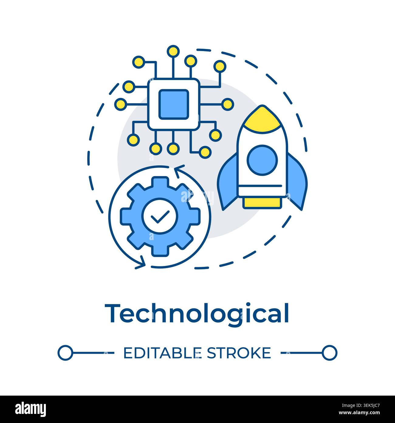 Technological multi color concept icon Stock Vector