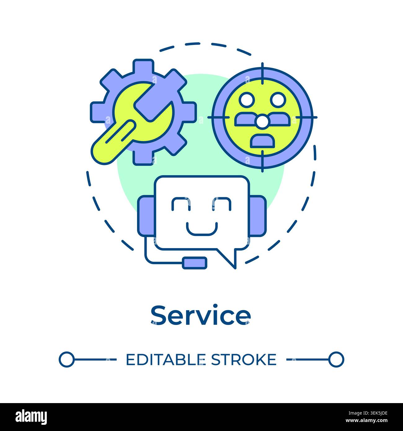 Service multi color concept icon Stock Vector