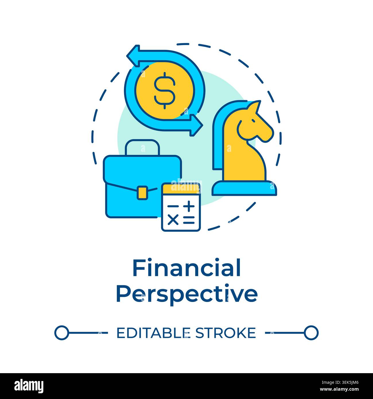 Financial perspective multi color concept icon Stock Vector
