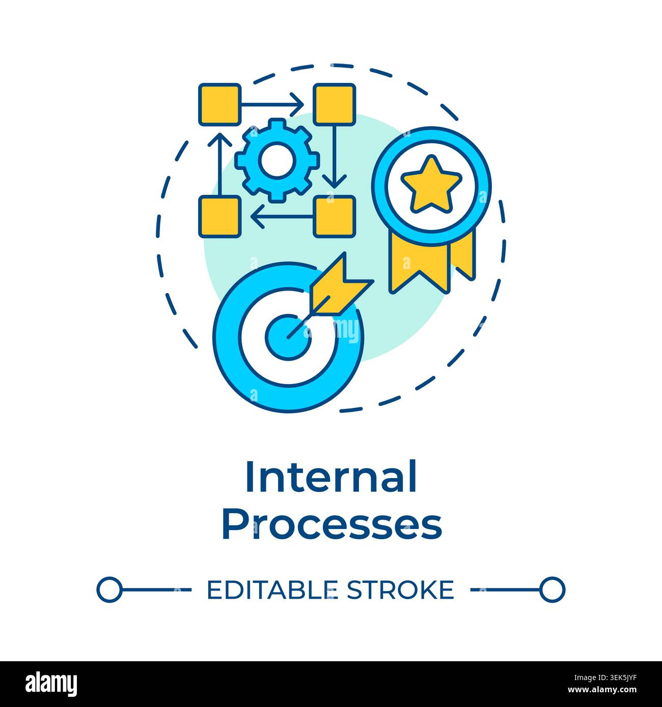 Internal processes multi color concept icon Stock Vector