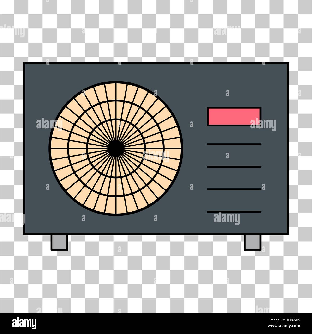 Heat pump air source icon, cooling electric system machine, cool web vector illustration . Stock Vector
