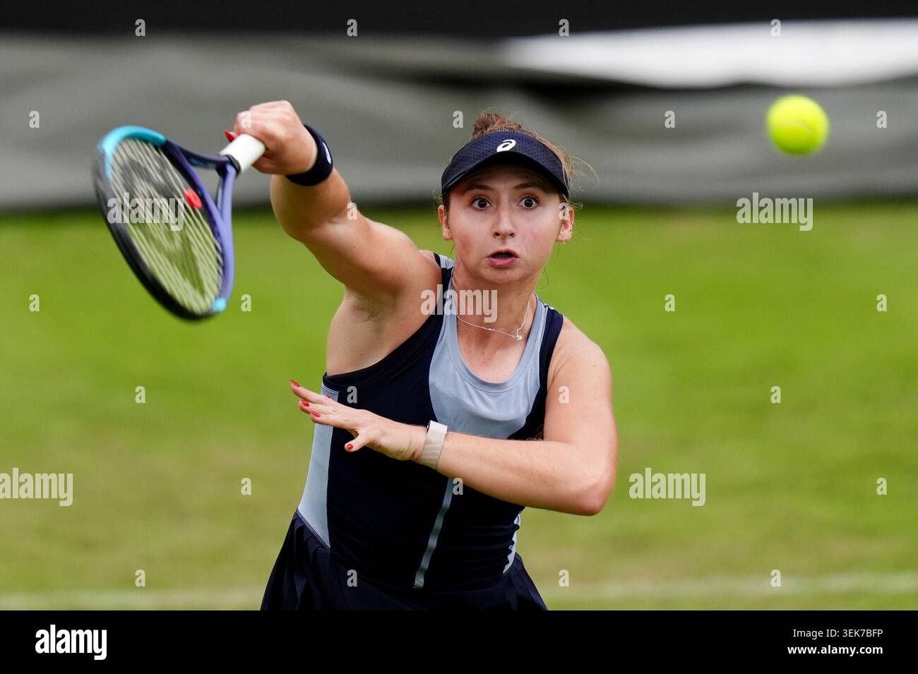 Mary Stoiana of United States in action against Lulu Sun of New Zealand on day three of the Lexus Birmingham Open Championships at Edgbaston Priory Club, Birmingham. Picture date: Monday June 1, 2026. Stock Photo