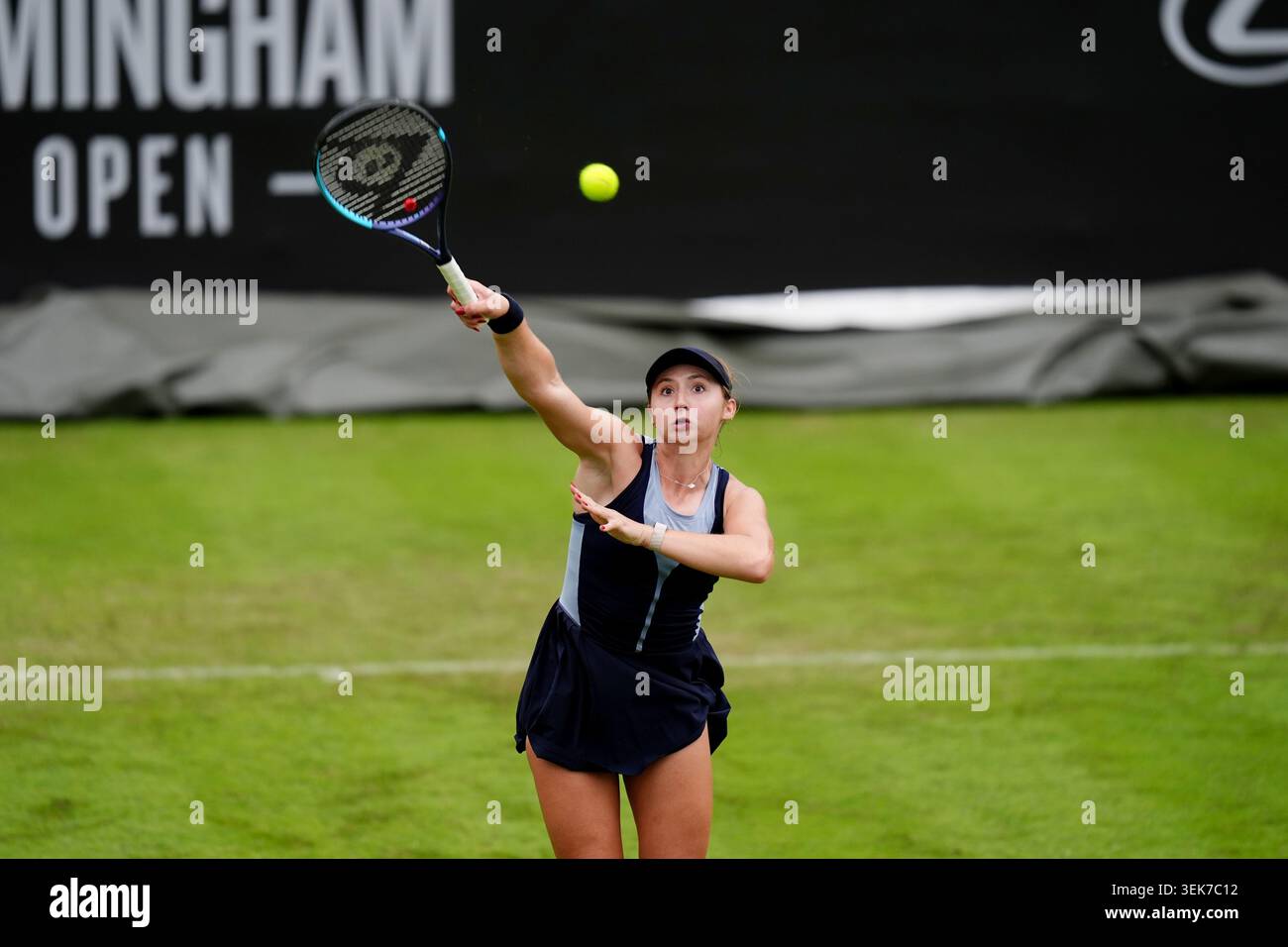 Mary Stoiana of United States in action against Lulu Sun of New Zealand on day three of the Lexus Birmingham Open Championships at Edgbaston Priory Club, Birmingham. Picture date: Monday June 1, 2026. Stock Photo