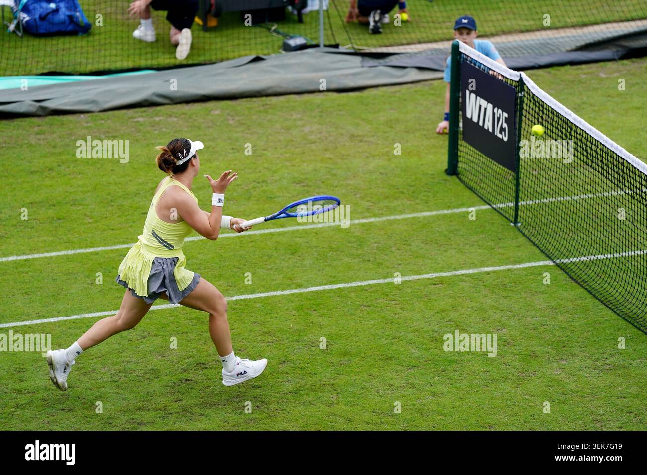 Lulu Sun of New Zealand in action against Mary Stoiana of United States on day three of the Lexus Birmingham Open Championships at Edgbaston Priory Club, Birmingham. Picture date: Monday June 1, 2026. Stock Photo