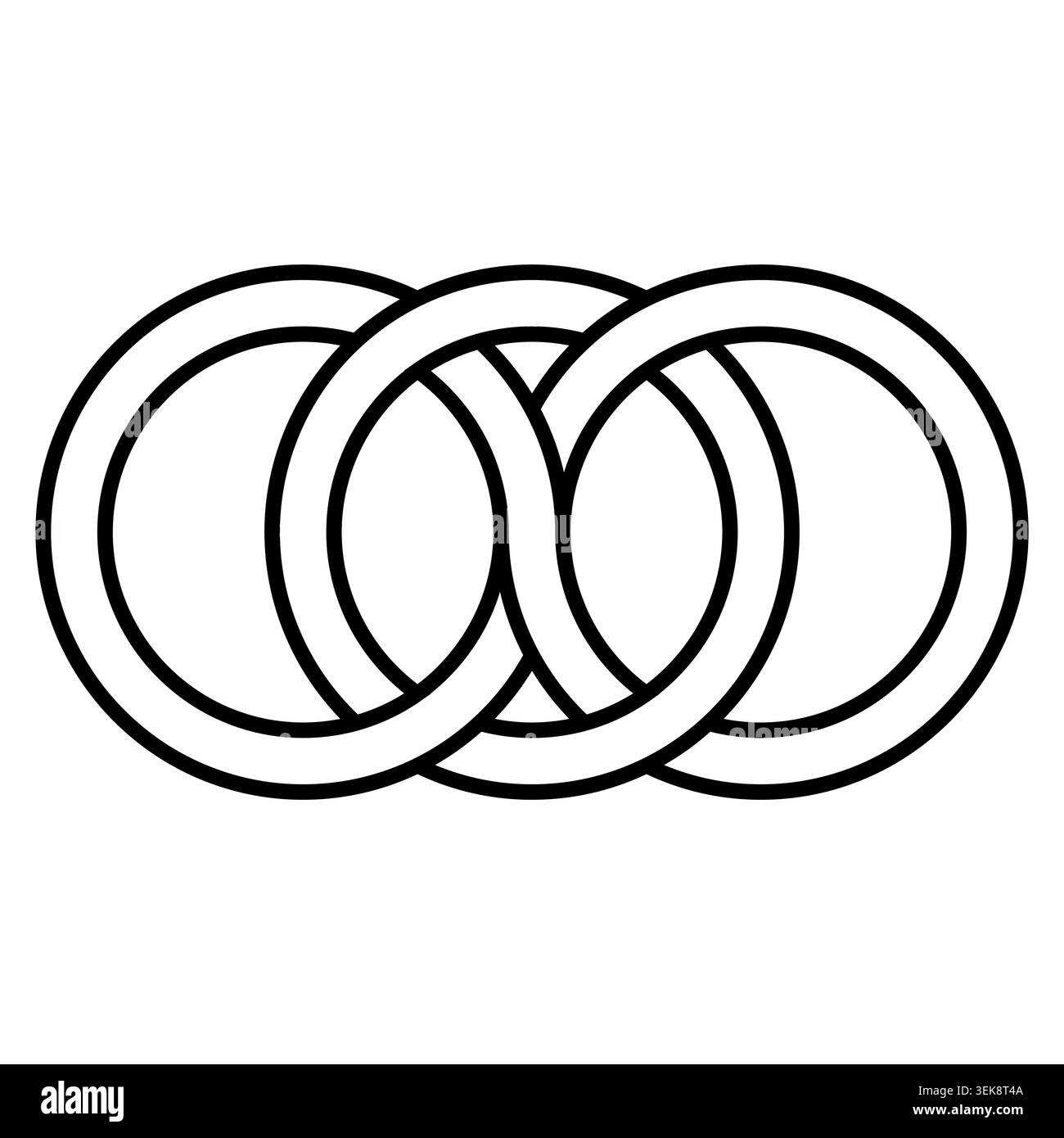 Interlocking geometric rings chain pattern symbolizing unity and structural connection Stock Vector