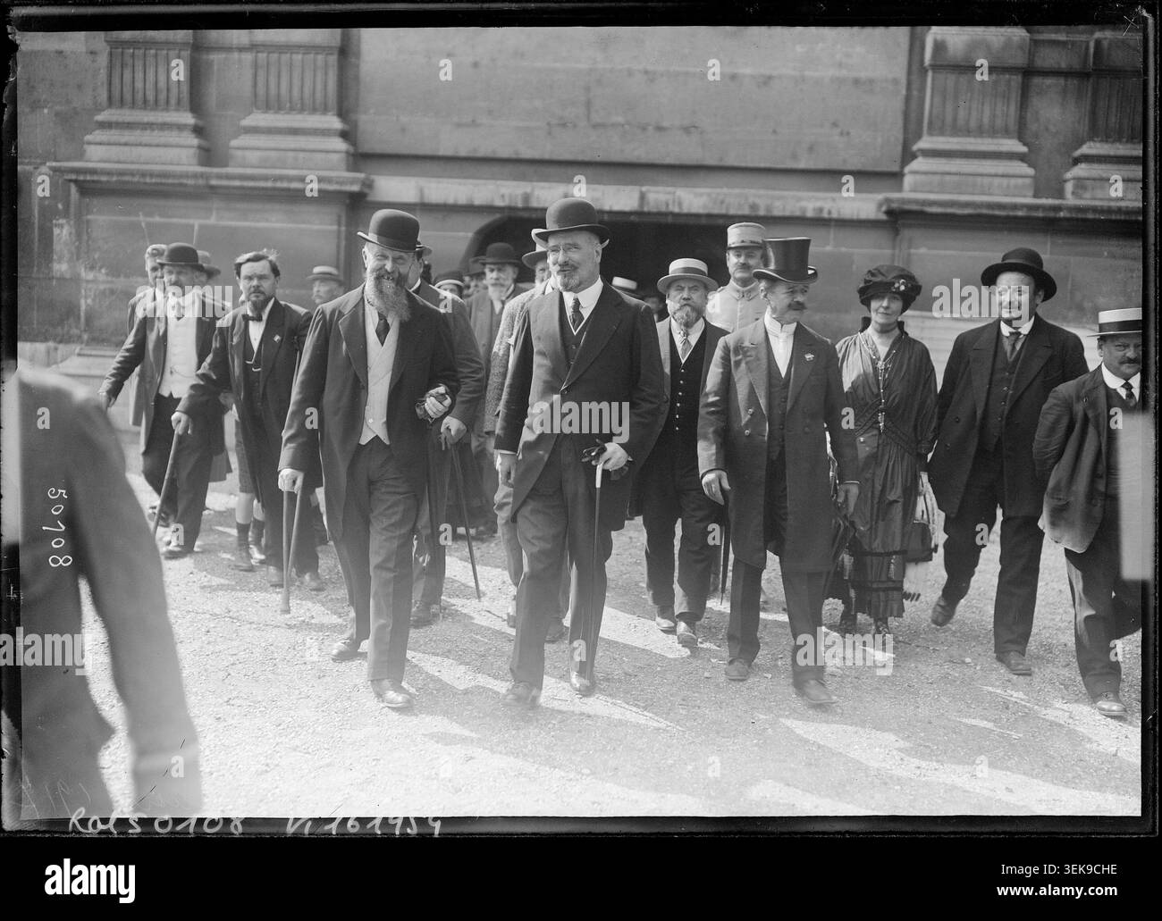 Agence Rol photographed Louis Eugène Albéric Hudelo inaugurating the 1917 Lépine Competition in Paris, highlighting the official ceremony of the innovation contest during World War I. Stock Photo
