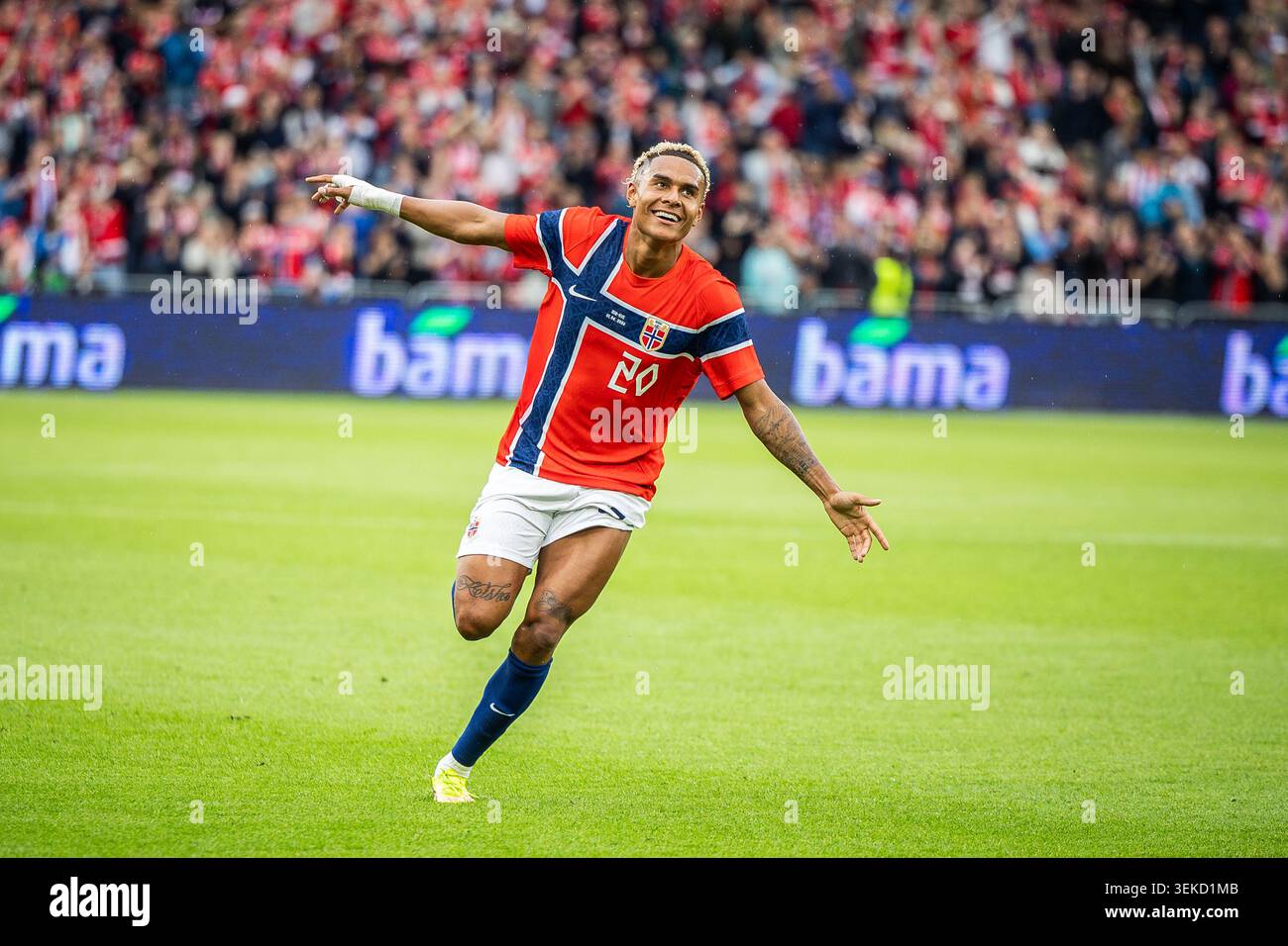 Oslo Norway 1 June 2026 Antonio Nusa Celebrating Scoring A Goal At 