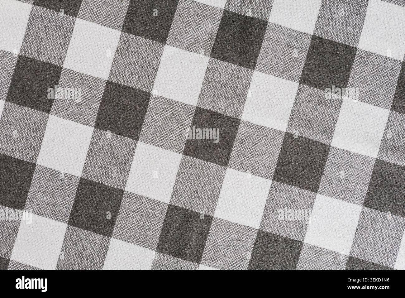 Diagonal Gray Checkered Cloth Texture Background Stock Photo
