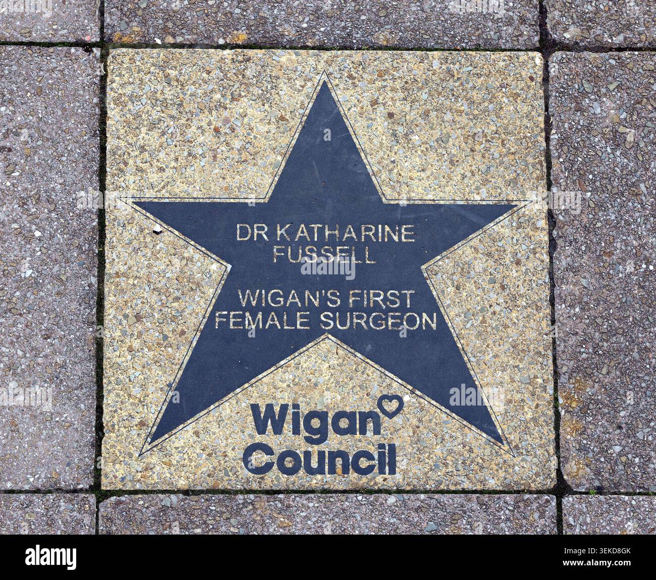 Dr Katharine Fussell Wigan's first female surgeon star in Wigan, Greater Manchester, England, UK. Stock Photo