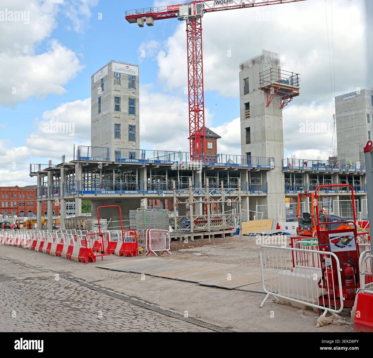 Fettlers construction site replacing the former Galleries Shopping Centre in Wigan, Greater Manchester, UK. Stock Photo