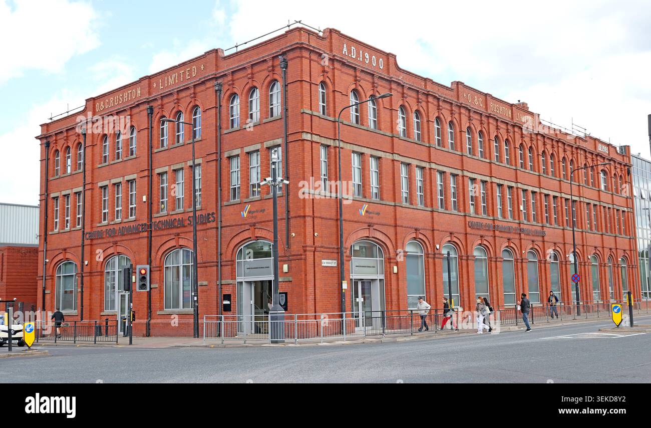 Rushton's Warehouse on New Market Street in Wigan, Greater Manchester, England, UK. Stock Photo