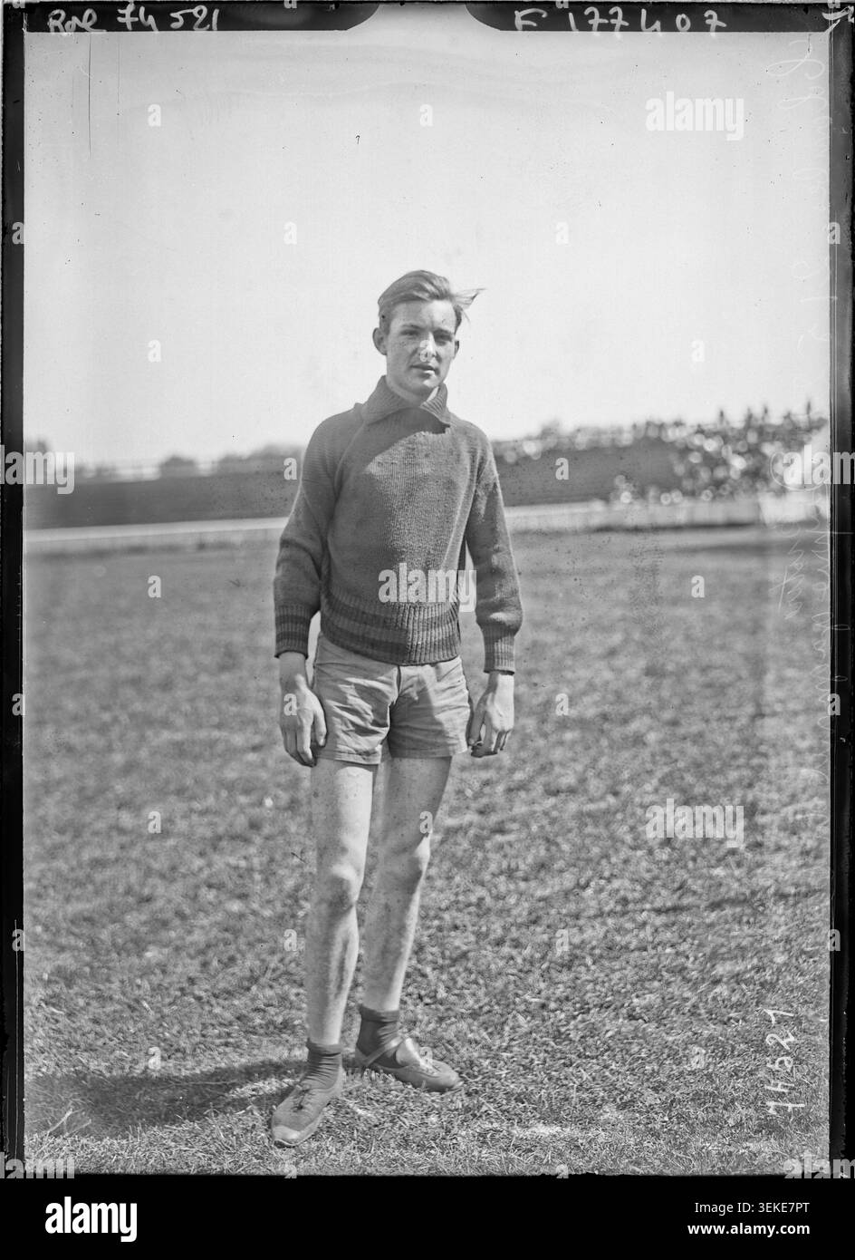 Edouard Dupiré wins the high jump at Colombes on 21 May 1922. This ...