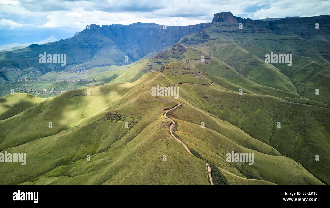 Mountain Trail Adventure. Challenging Mountain Route Offers Panoramic Views And Outdoor Thrill Stock Photo