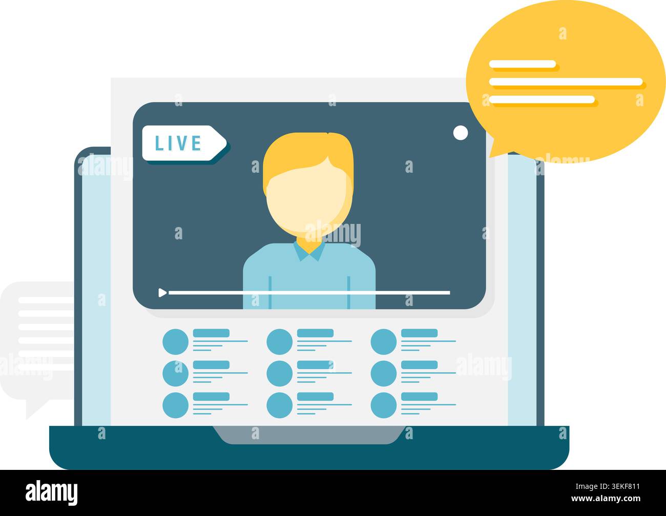 Live streaming, online interaction Stock Vector
