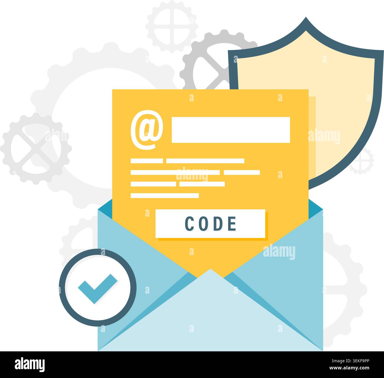 email code verification and access points Stock Vector