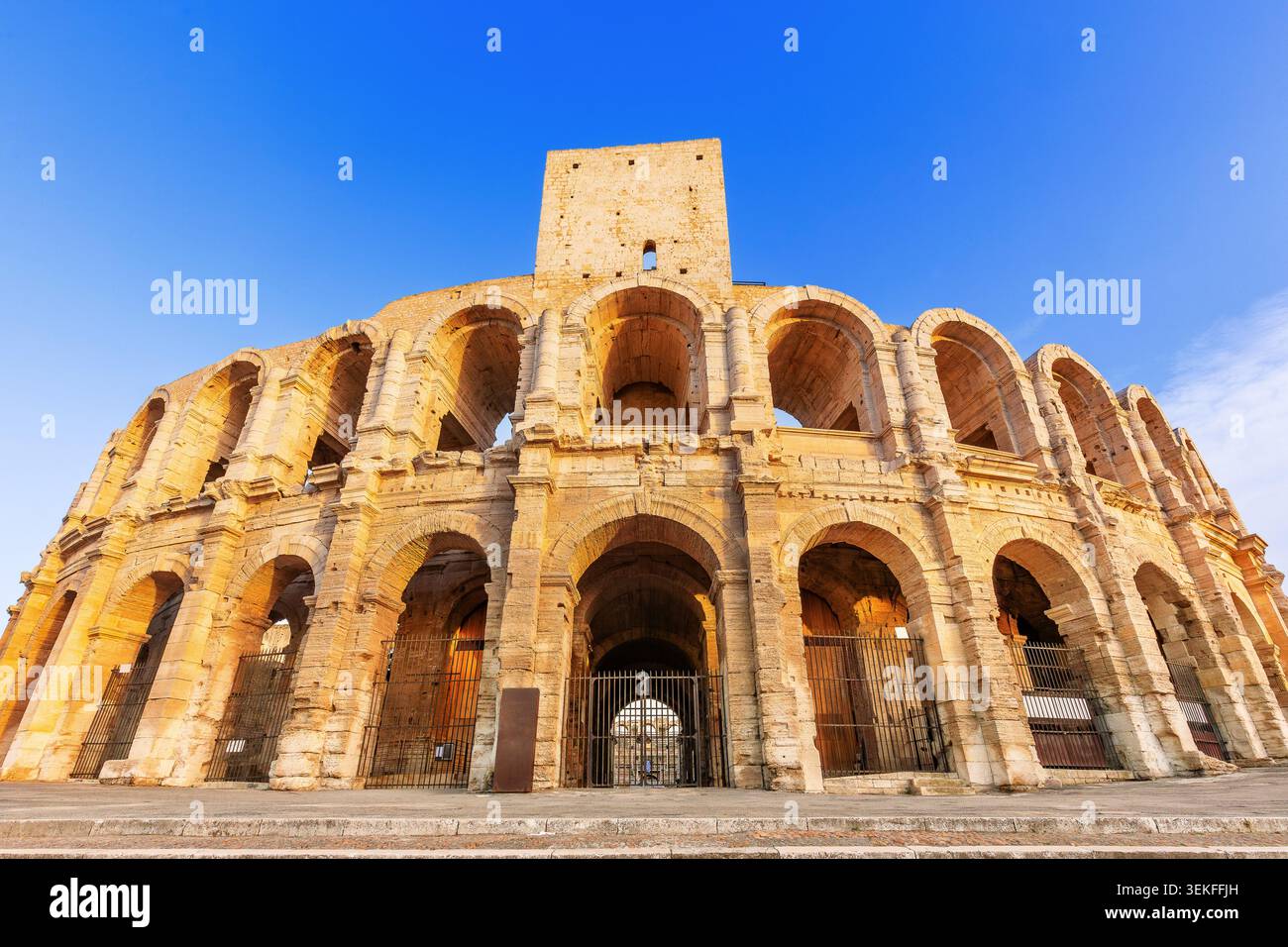 Provence, France. Roman amphitheatre in the Old Town of Arles Stock ...