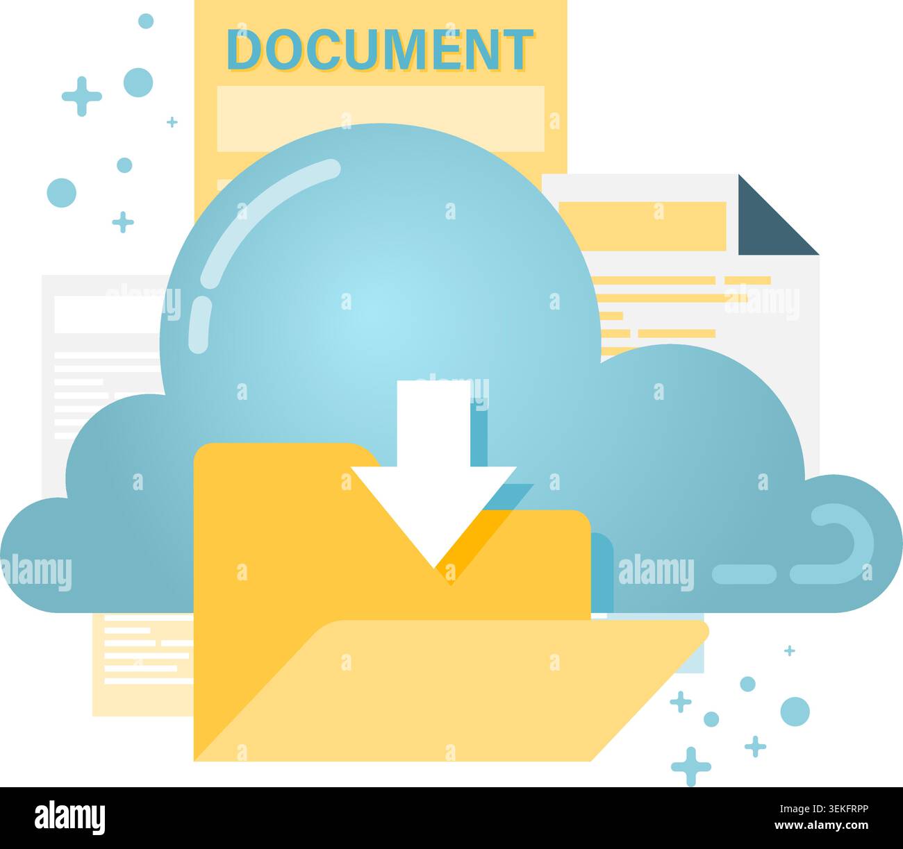 download from cloud storage Stock Vector