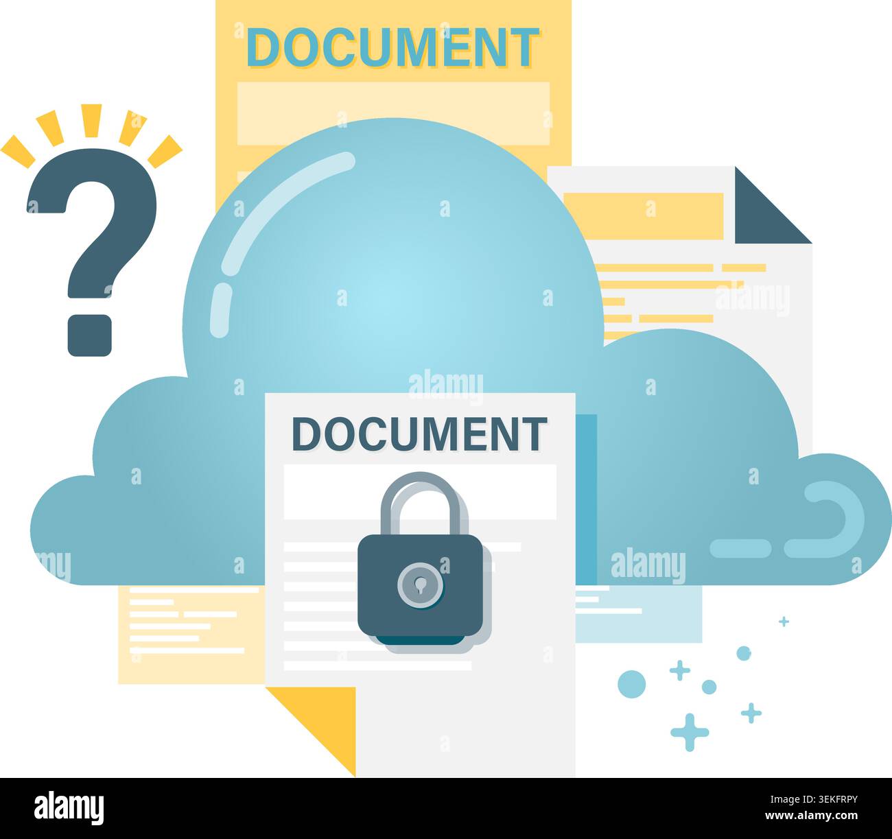 cloud storage security level Stock Vector