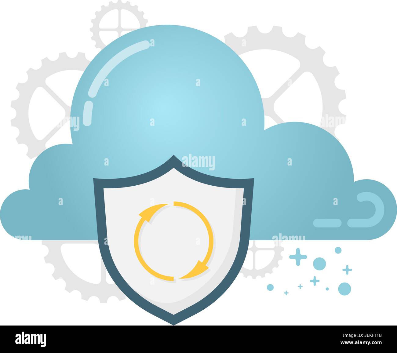 cloud storage synchronization process Stock Vector