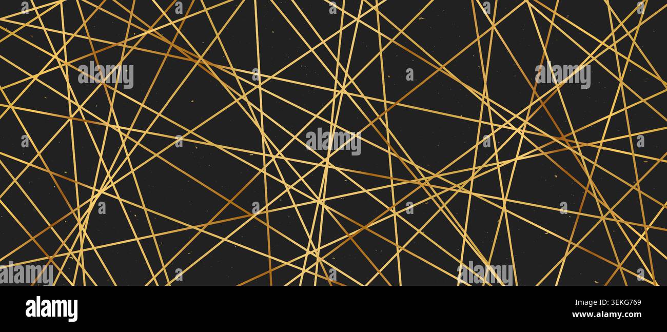 Straight random chaotic geometric lines form striking abstract vector pattern. Stock Vector
