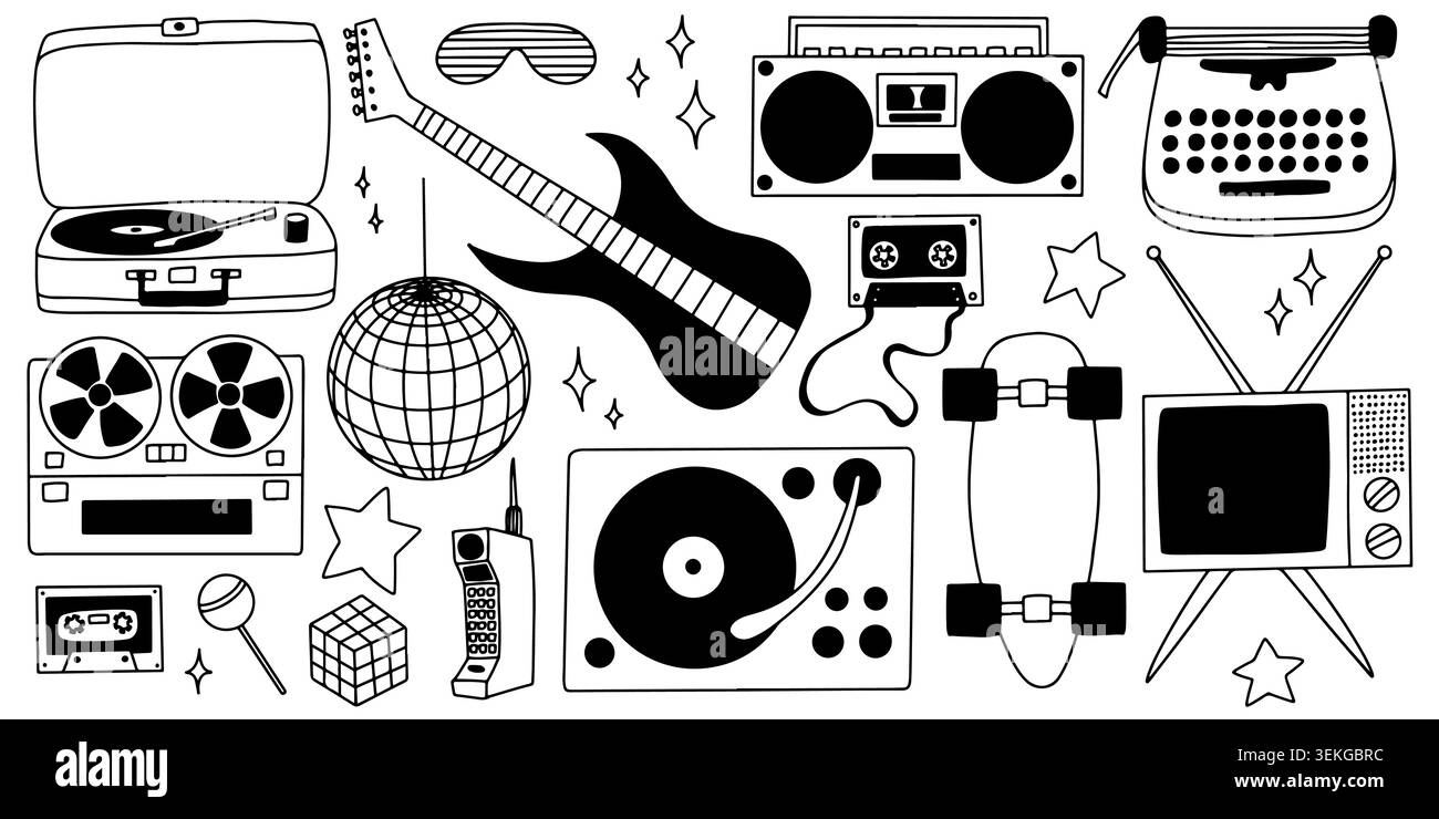 Old fashion music devices Stock Vector