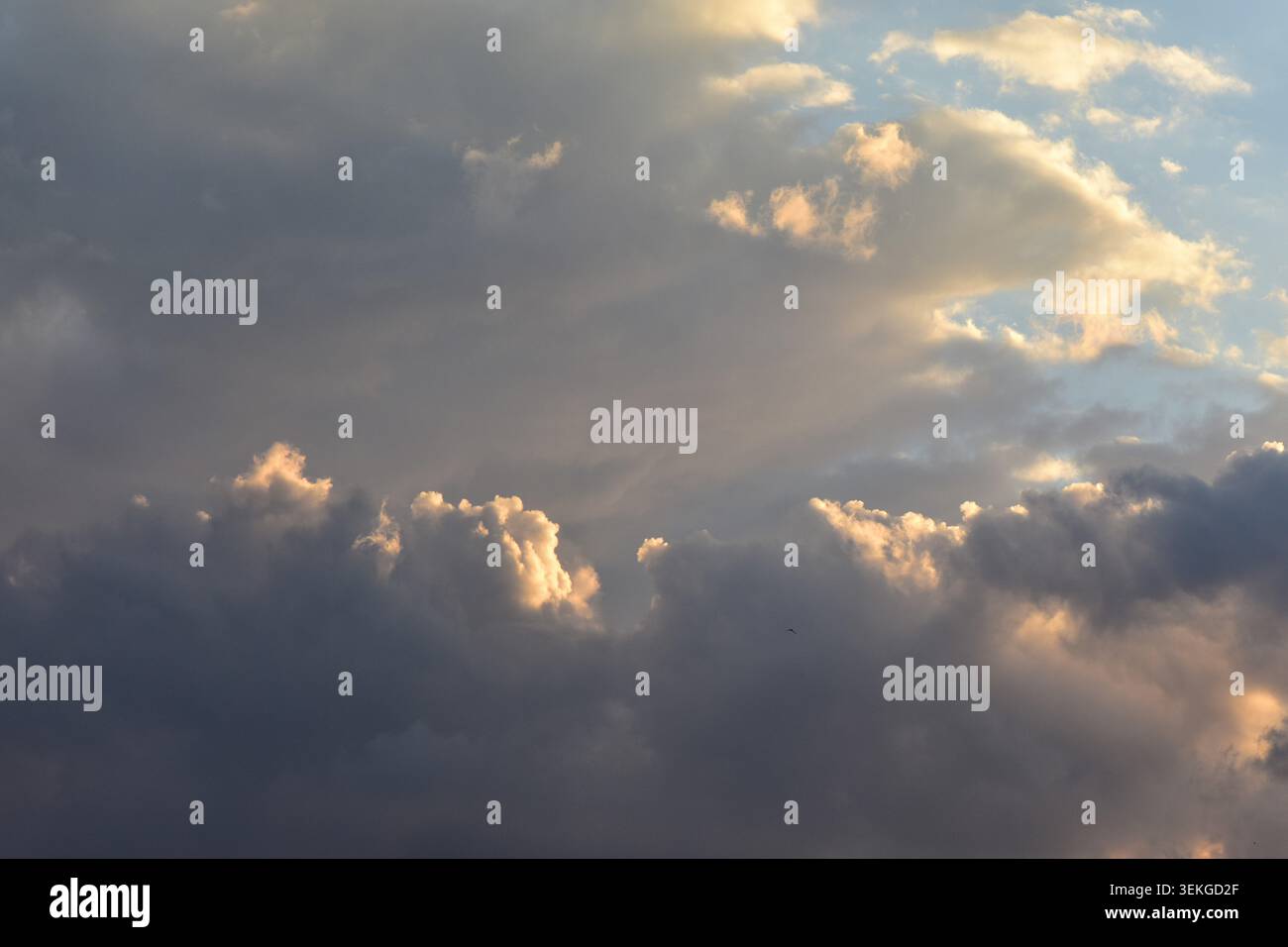 Dramatic sunset cloudy sky background Stock Photo