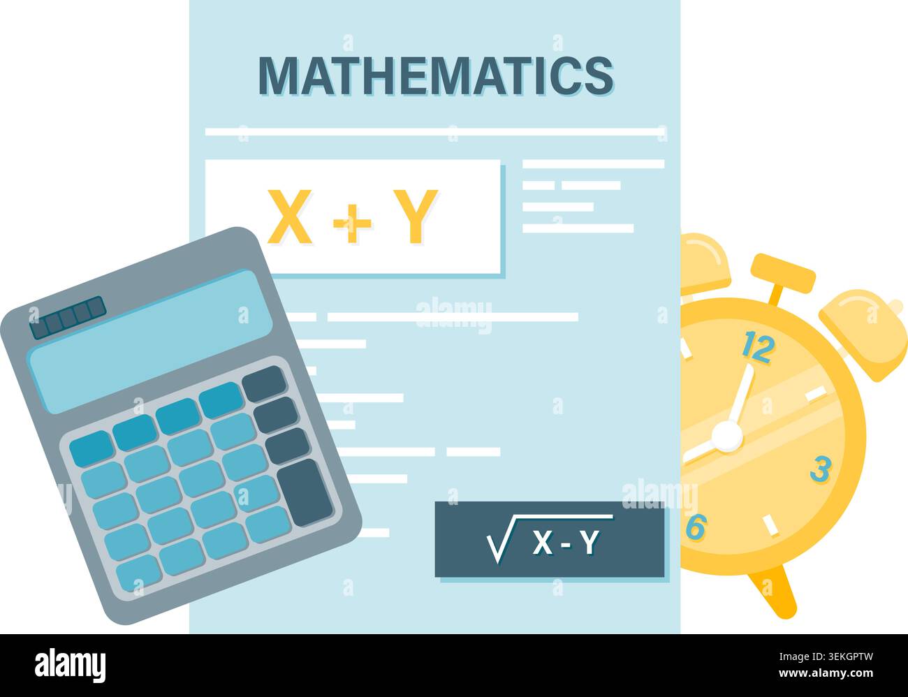 Calculator and mathematical graph Stock Vector