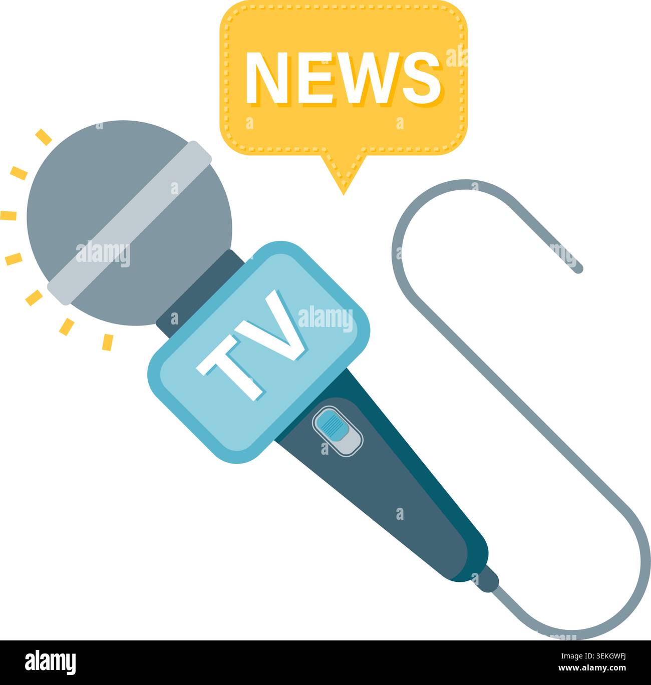 News broadcasting microphone Stock Vector
