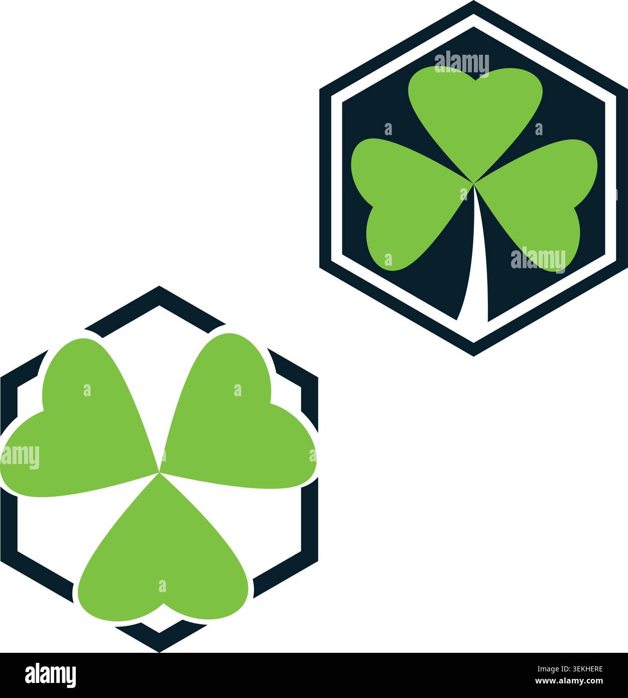 Elegant clover leaf logo set Stock Vector