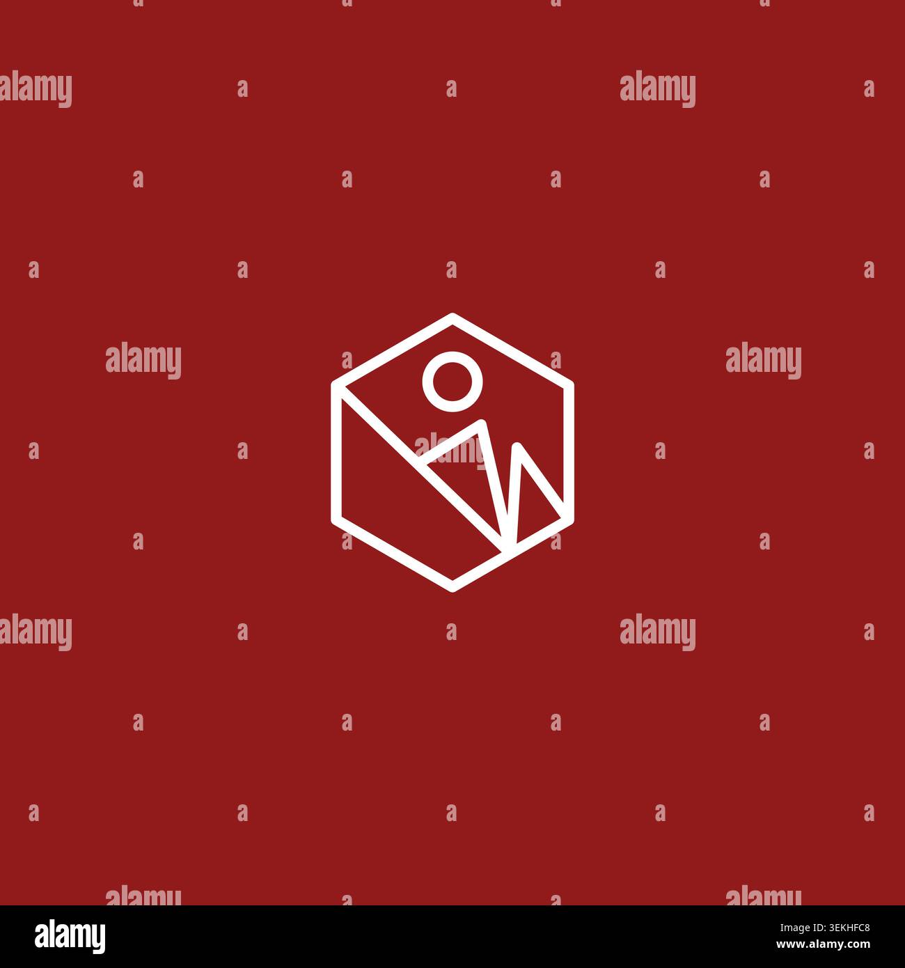 Modern line art mountain logo design. Mountain Vector Stock Vector