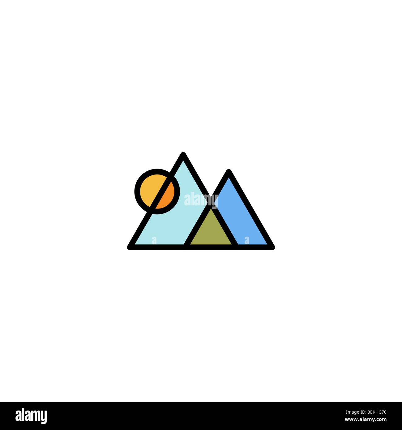 Mountain line art vector logo design. Mountain Icon vector Stock Vector