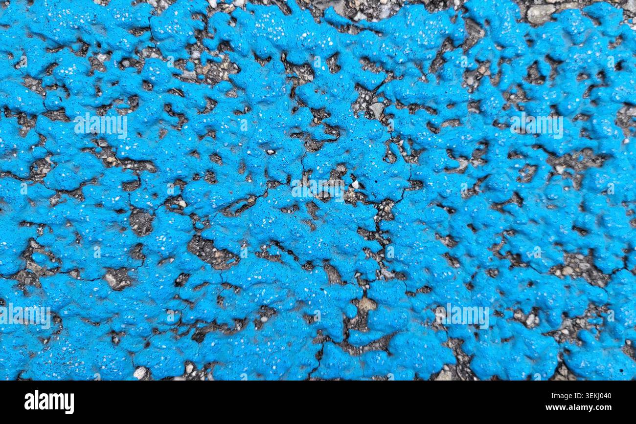 Abstract Turquoise and Gray Asphalt Texture with Uneven Surface Pattern Stock Photo
