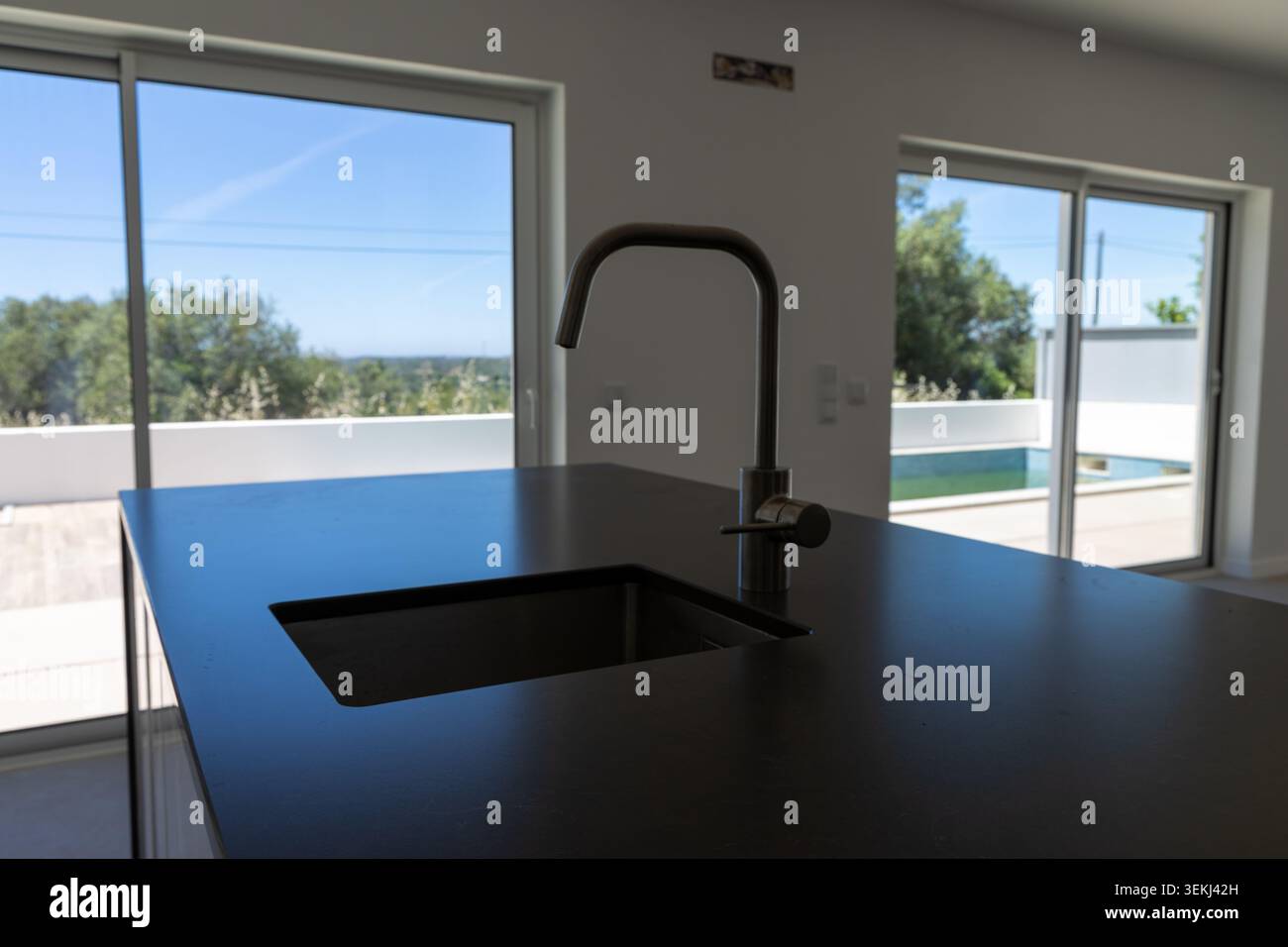 Minimalist kitchen design integrated architectural hi-res stock ...