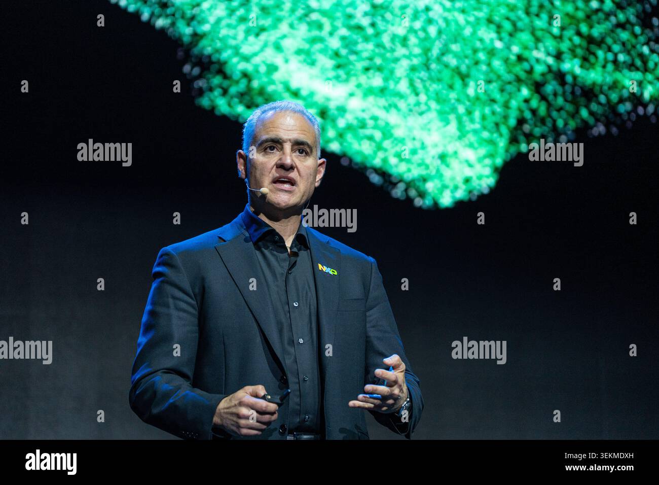 Rafael Sotomayor, CEO of NXP Semiconductors speaking at a keynote at ...