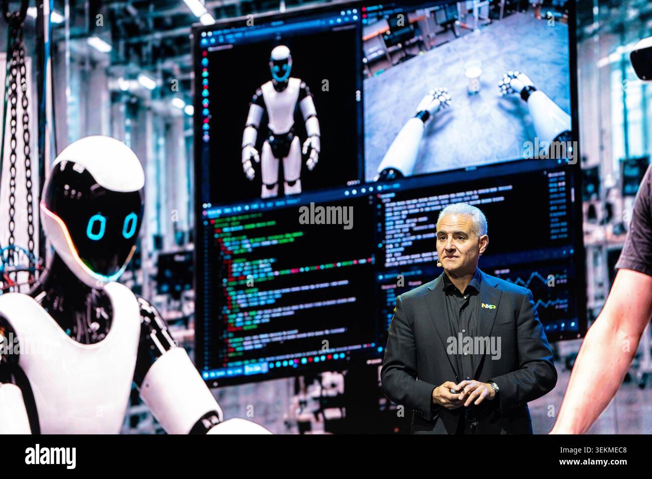 Rafael Sotomayor, CEO of NXP Semiconductors speaking at a keynote at ...