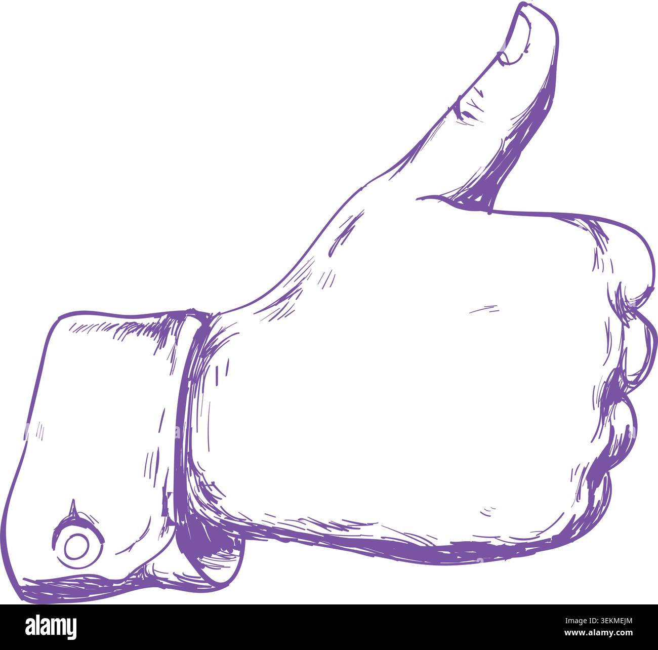 Hand Drawn Thumbs Up Gesture Illustration Stock Vector